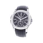 Montre d'occasion PATEK PHILIPPE Aquanaut Travel Time homme mouvement automatique certifié (cosc) bracelet caoutchouc - vue 4