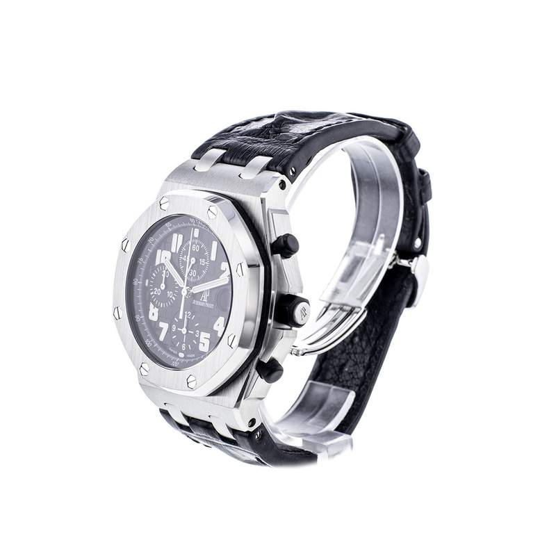 Montre d'occasion AUDEMARS PIGUET Royal Oak Offshore homme automatique bracelet cuir d'origine - vue D2