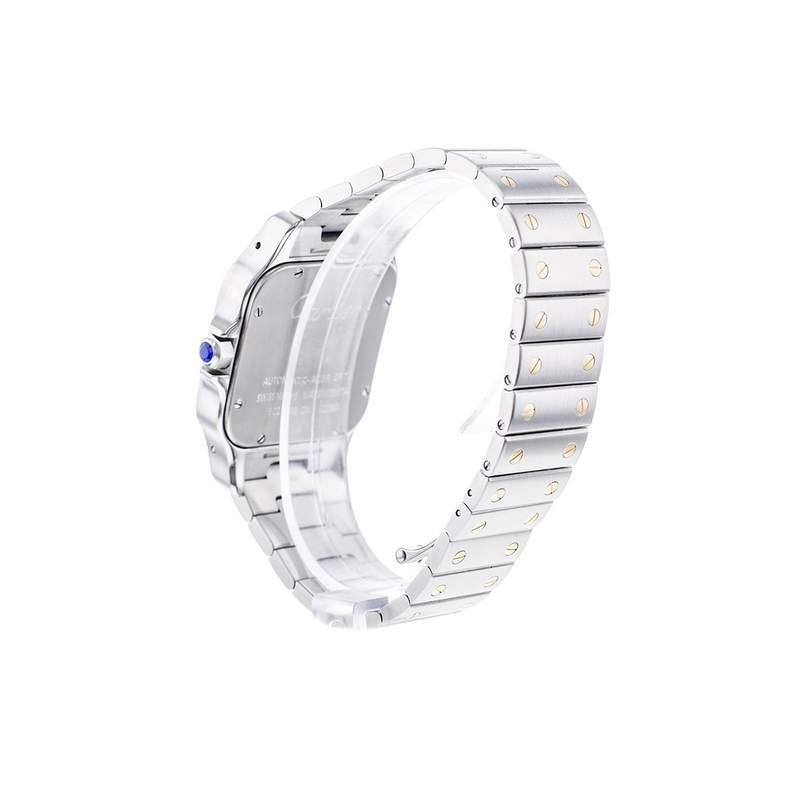 Montre d'occasion CARTIER Santos Galbée XL homme automatique bracelet or jaune 750/000 et acier - vue D5