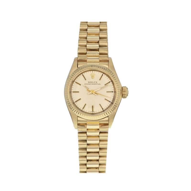 Montre d'occasion ROLEX Oyster Perpetual femme automatique bracelet or jaune 750/000 - vue 1