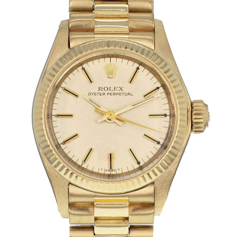 Montre d'occasion ROLEX Oyster Perpetual femme automatique bracelet or jaune 750/000 - vue D1