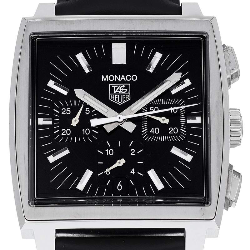 Montre d'occasion TAG HEUER Monaco homme automatique bracelet cuir d'origine - vue D1