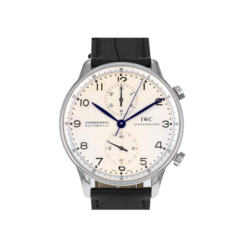 Montre d'occasion IWC Portugaise Chronographe homme automatique bracelet cuir cresus - vue 1