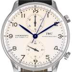 Montre d'occasion IWC Portugaise Chronographe homme automatique bracelet cuir cresus - vue D1