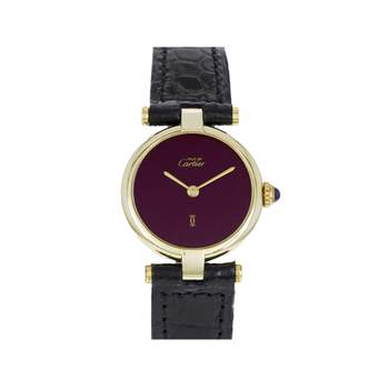 Montre d'occasion CARTIER Vendôme femme quartz bracelet cuir cresus