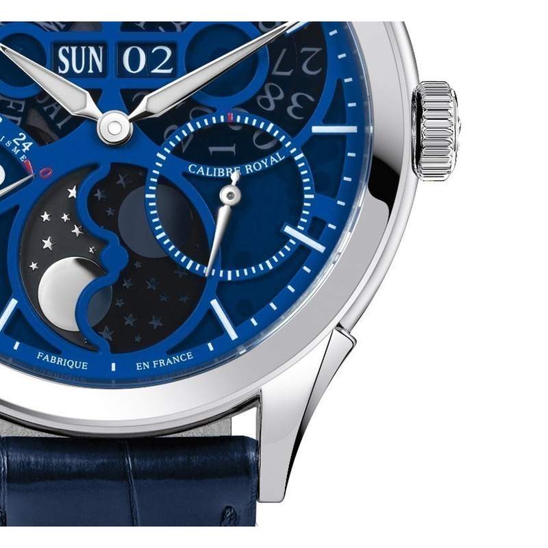 Montre d'occasion PEQUIGNET Royale Saphir homme automatique bracelet cuir d'origine - vue D3