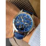 Montre d'occasion PEQUIGNET Royale Saphir homme automatique bracelet cuir d'origine - vue porté 2
