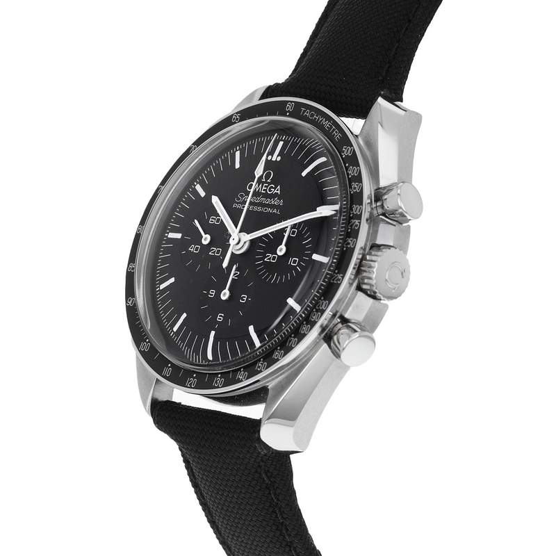 Montre d'occasion OMEGA Speedmaster Moonwatch homme mécanique bracelet textile - vue D2