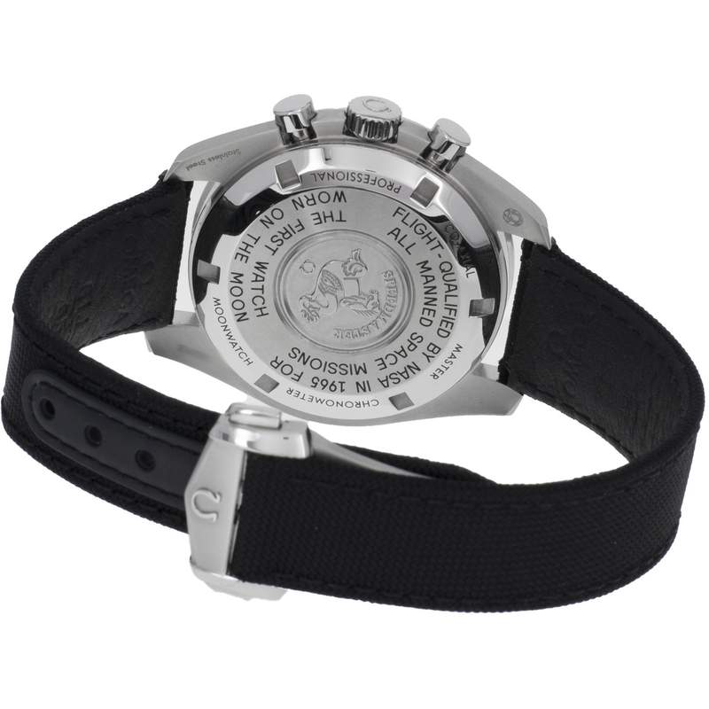 Montre d'occasion OMEGA Speedmaster Moonwatch homme mécanique bracelet textile - vue D4