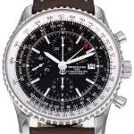 Montre d'occasion BREITLING Navitimer World homme automatique bracelet cuir d'origine - vue D1