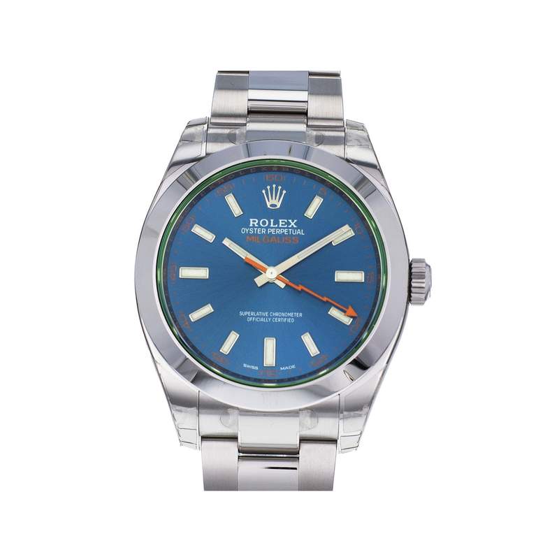Montre d'occasion ROLEX Milgauss GV Z-Blue homme mouvement automatique certifié (cosc) bracelet acier - vue 1