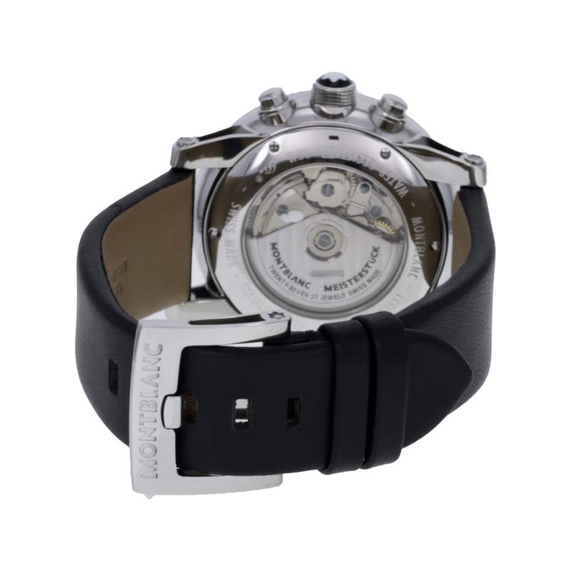 Montre d'occasion MONT BLANC Timewalker Chronograph homme automatique bracelet cuir cresus - vue 3