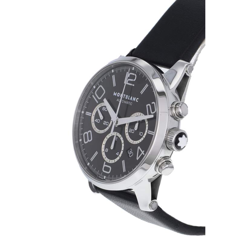 Montre d'occasion MONT BLANC Timewalker Chronograph homme automatique bracelet cuir cresus - vue D2