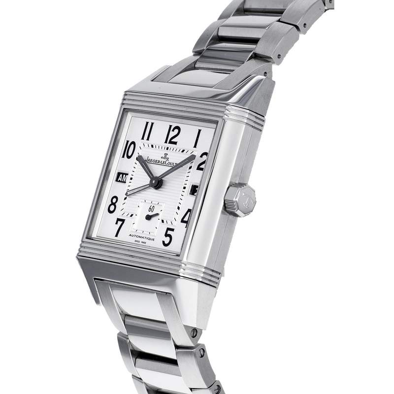 Montre d'occasion JAEGER LECOULTRE Reverso Squadra Home Time homme mouvement automatique certifié (cosc) bracelet acier - vue D2
