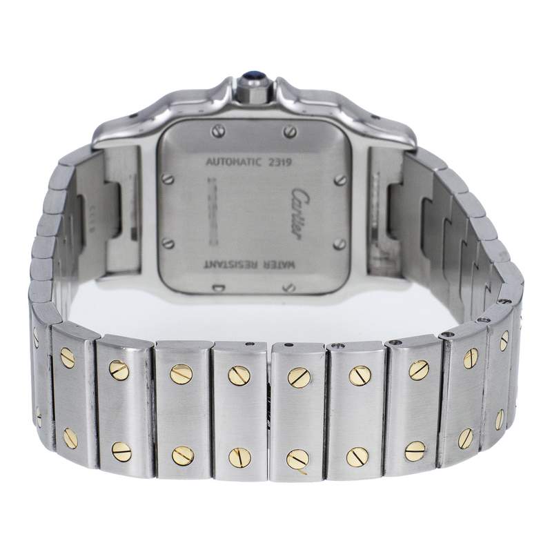 Montre d'occasion CARTIER Santos Galbée mixte automatique bracelet or jaune 750/000 et acier - vue 3