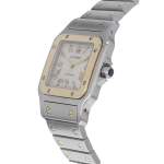 Montre d'occasion CARTIER Santos Galbée mixte automatique bracelet or jaune 750/000 et acier - vue D2