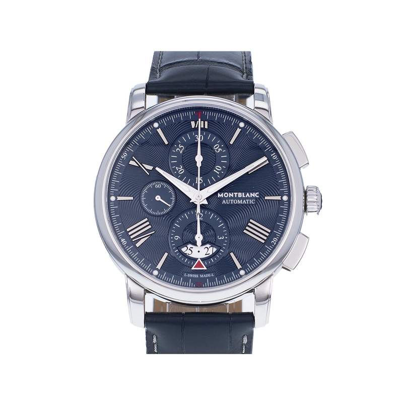 Montre d'occasion MONT BLANC 4810 Chronograph Automatic homme automatique bracelet cuir d'origine - vue 1
