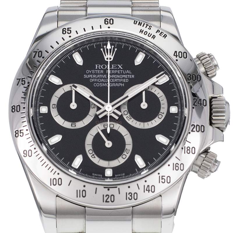 Montre d'occasion ROLEX Cosmograph Daytona homme mouvement automatique certifié (cosc) bracelet acier - vue D1