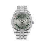 Montre d'occasion ROLEX DateJust Wimbledon homme mouvement automatique certifié (cosc) bracelet acier - vue 1