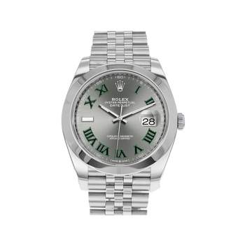 Montre d'occasion ROLEX DateJust Wimbledon homme mouvement automatique certifié (cosc) bracelet acier