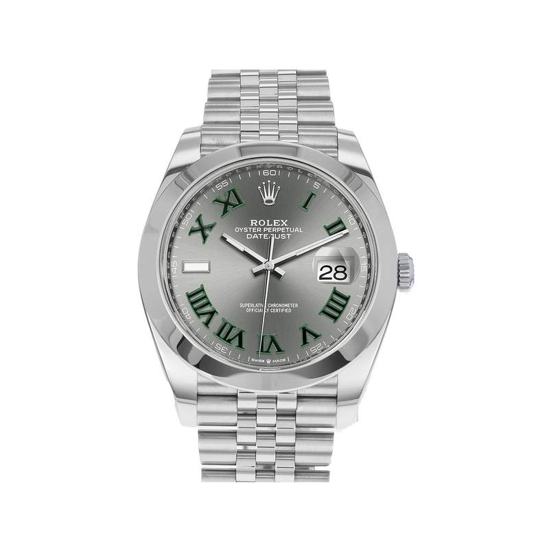 Montre d'occasion ROLEX DateJust Wimbledon homme mouvement automatique certifié (cosc) bracelet acier - vue 1