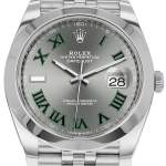 Montre d'occasion ROLEX DateJust Wimbledon homme mouvement automatique certifié (cosc) bracelet acier - vue D1