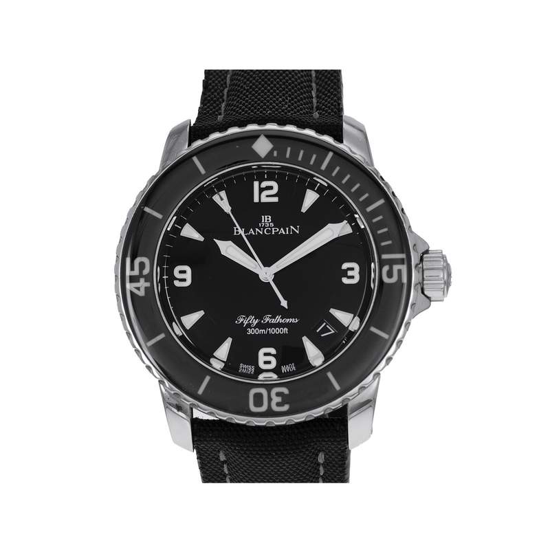 Montre d'occasion BLANCPAIN Fifty Fathoms homme automatique bracelet cuir cresus - vue 1