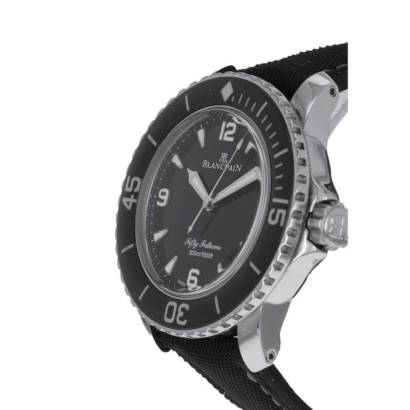 Montre d'occasion BLANCPAIN Fifty Fathoms homme automatique bracelet cuir cresus - vue D2