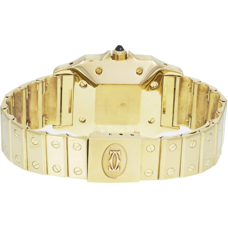 Montre d'occasion CARTIER Santos Galbée mixte automatique bracelet or jaune 750/000 - vue 3