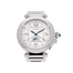 Montre d'occasion CARTIER Pasha Grande Date Phase de Lune homme automatique bracelet acier - vue 1