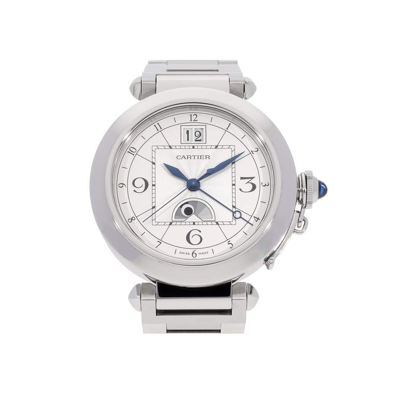 Montre d'occasion CARTIER Pasha Grande Date Phase de Lune homme automatique bracelet acier - vue 1
