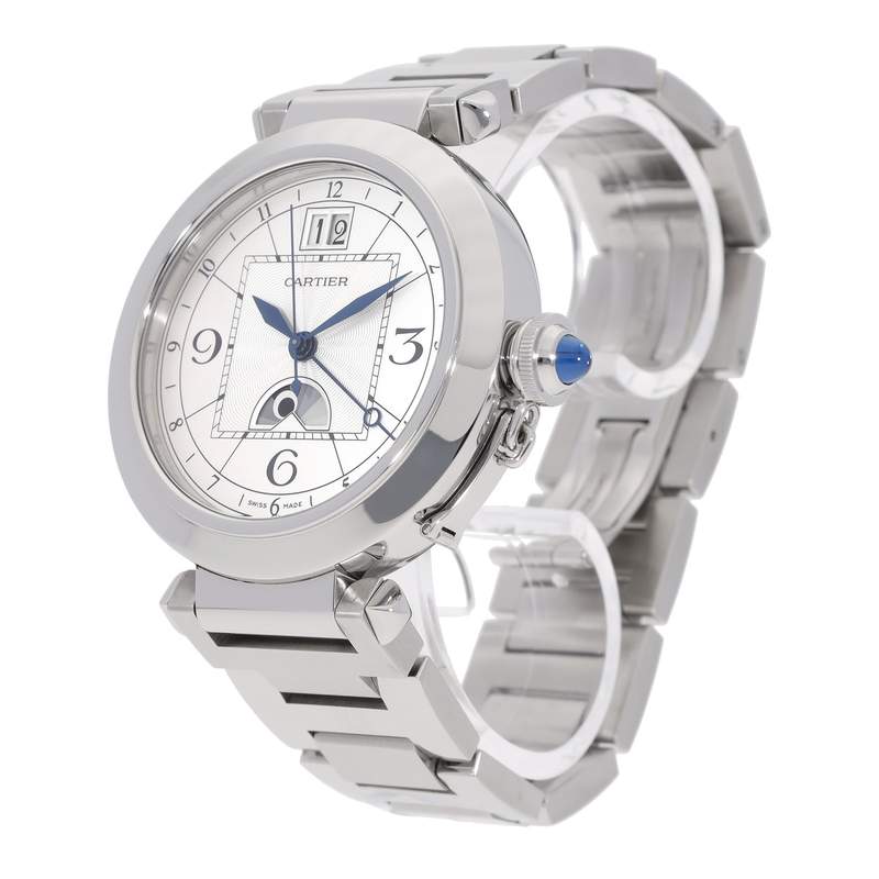 Montre d'occasion CARTIER Pasha Grande Date Phase de Lune homme automatique bracelet acier - vue D2