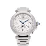 Montre d'occasion CARTIER Pasha Grande Date Phase de Lune homme automatique bracelet acier - vue D3