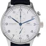 Montre d'occasion IWC Portugaise Chronographe homme automatique bracelet cuir d'origine - vue D1