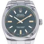 Montre d'occasion ROLEX Milgauss GV homme mouvement automatique certifié (cosc) bracelet acier - vue D1