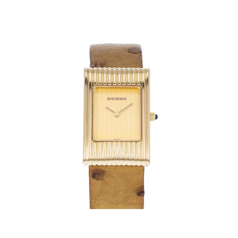 Montre d'occasion BOUCHERON Reflet Lady femme quartz bracelet cuir d'origine - vue 1