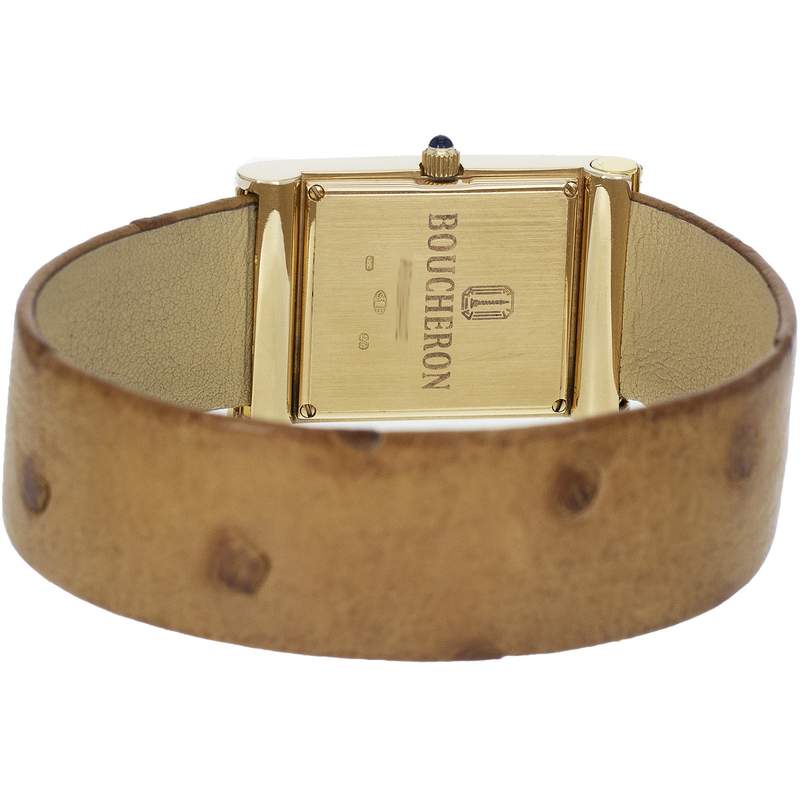 Montre d'occasion BOUCHERON Reflet Lady femme quartz bracelet cuir d'origine - vue 3