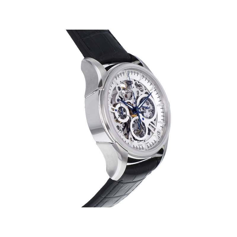 Montre d'occasion HAMILTON Jazzmaster SKELETON homme automatique bracelet cuir d'origine - vue 2