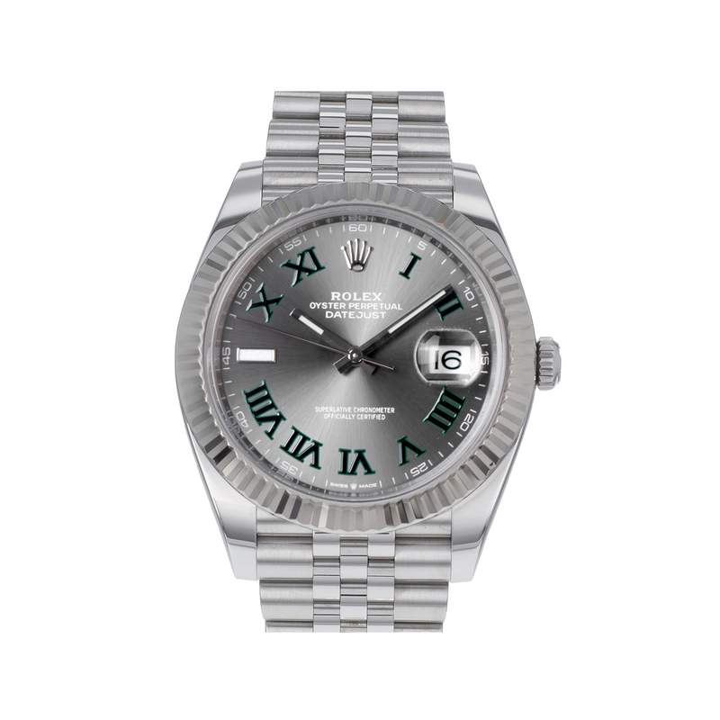 Montre d'occasion ROLEX DateJust Wimbledon homme mouvement automatique certifié (cosc) bracelet acier - vue 1