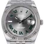 Montre d'occasion ROLEX DateJust Wimbledon homme mouvement automatique certifié (cosc) bracelet acier - vue D1