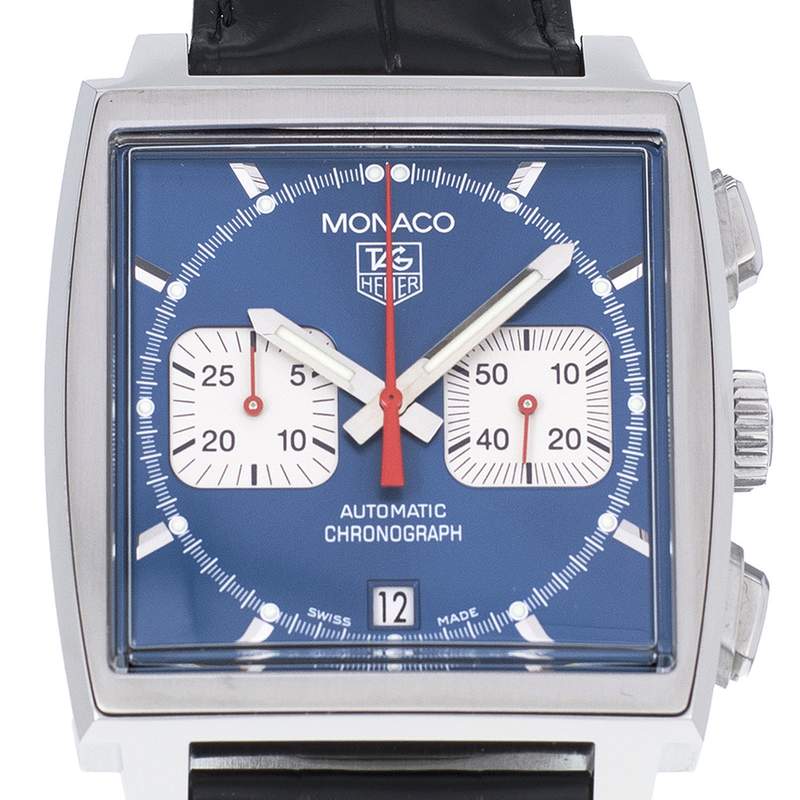 Montre d'occasion TAG HEUER Monaco Steve McQueen homme automatique bracelet cuir d'origine - vue D1