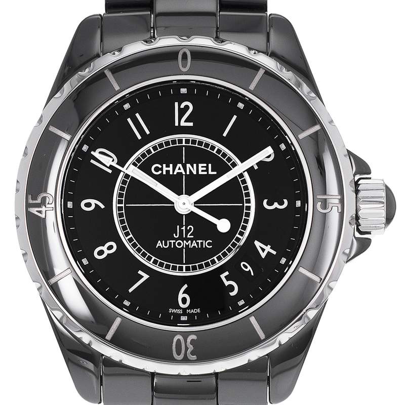 Montre d'occasion CHANEL J12 Noire mixte automatique bracelet céramique - vue D1