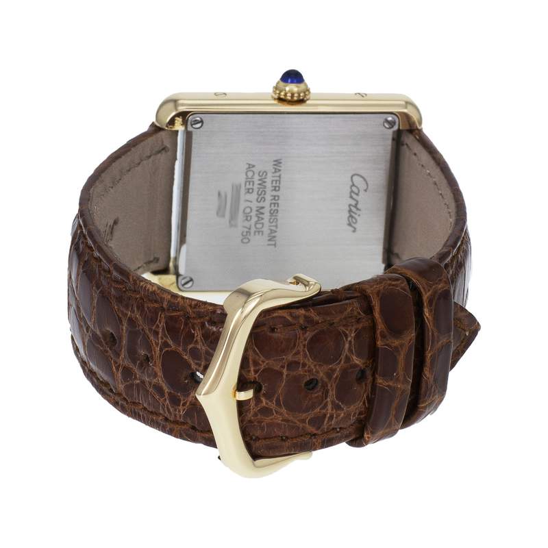 Montre d'occasion CARTIER Tank Solo femme quartz bracelet cuir d'origine - vue 3