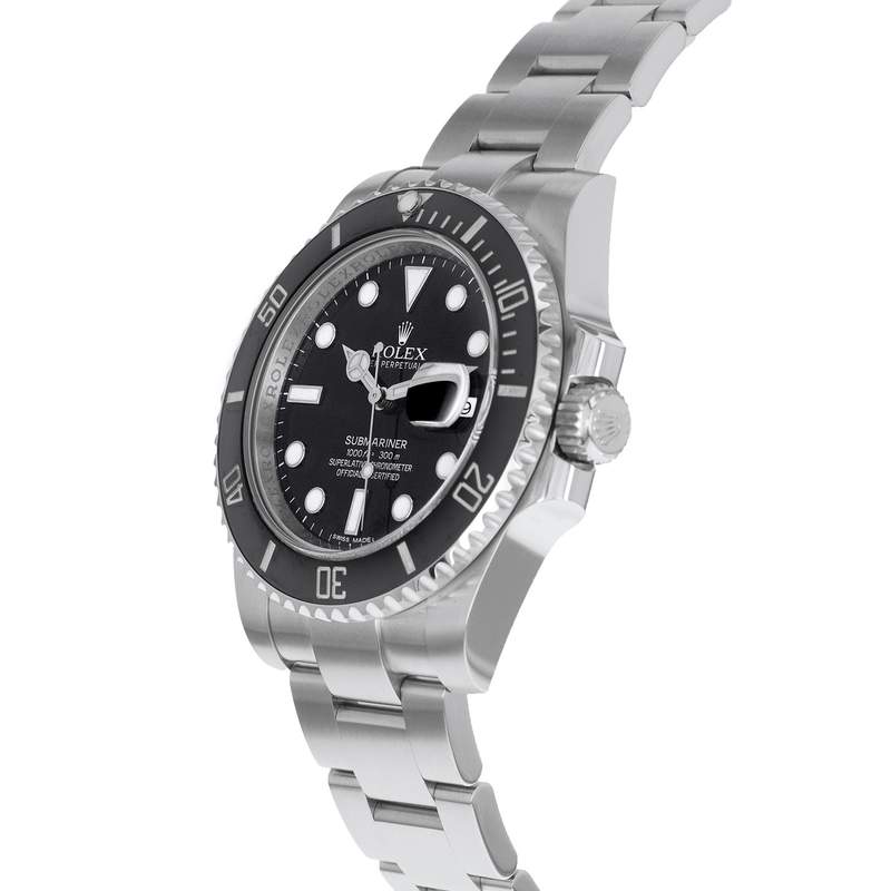 Montre d'occasion ROLEX Submariner Date homme mouvement automatique certifié (cosc) bracelet acier - vue D2