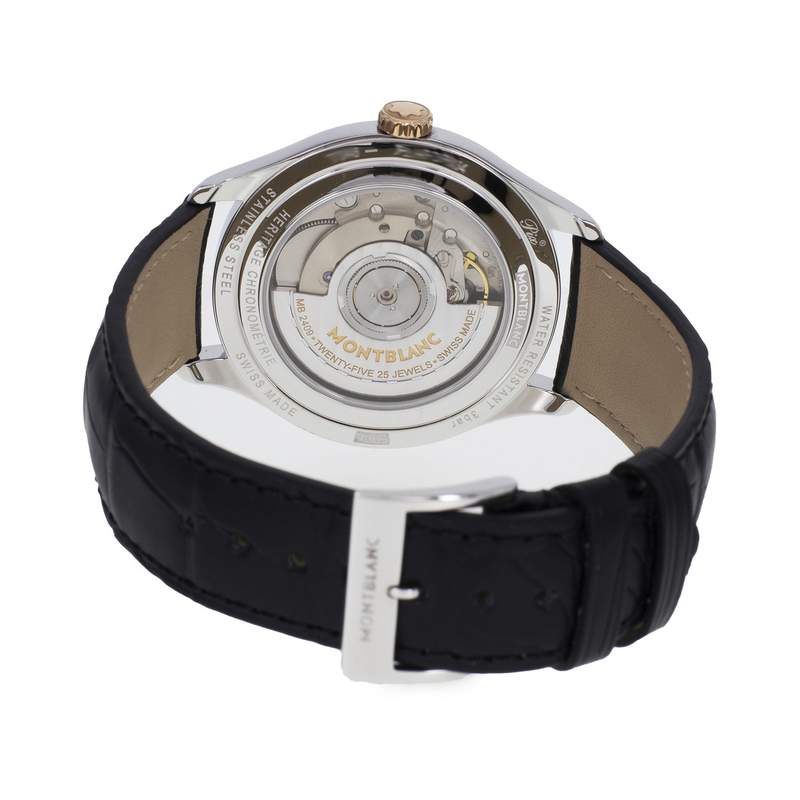 Montre d'occasion MONT BLANC Heritage Chronométrie homme automatique bracelet cuir d'origine - vue 3