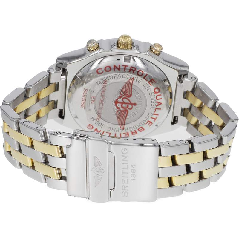 Montre d'occasion BREITLING Chronomat homme automatique bracelet or jaune 750/000 et acier - vue 3