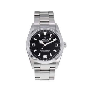 Montre d'occasion ROLEX Explorer homme mouvement automatique certifié (cosc) bracelet acier
