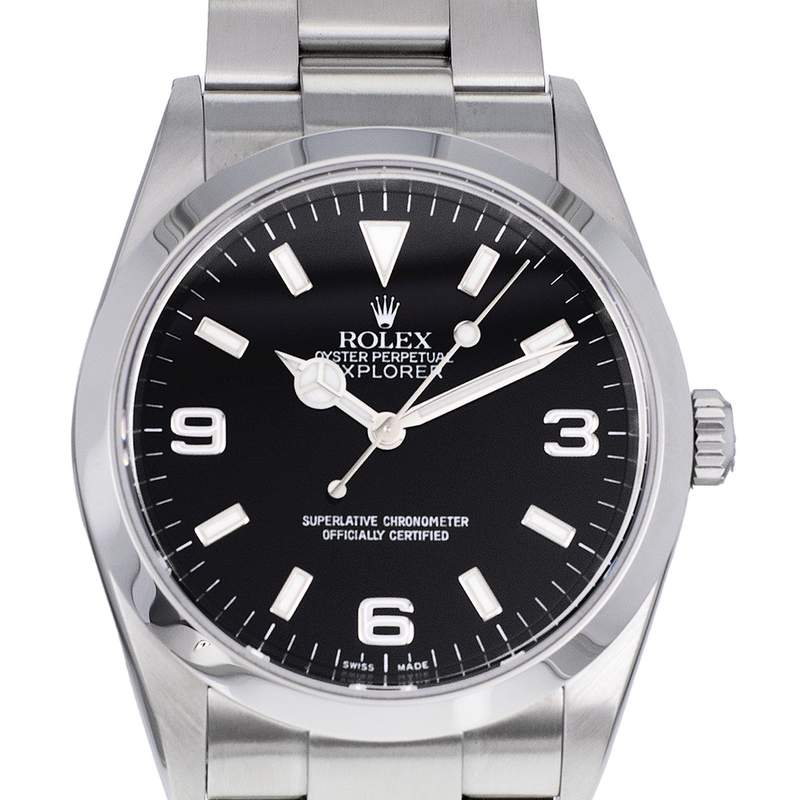 Montre d'occasion ROLEX Explorer homme mouvement automatique certifié (cosc) bracelet acier - vue D1
