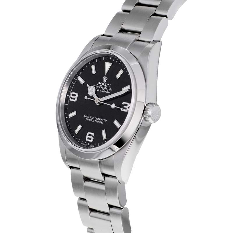 Montre d'occasion ROLEX Explorer homme mouvement automatique certifié (cosc) bracelet acier - vue D2