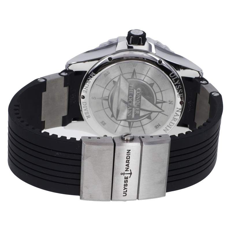 Montre d'occasion ULYSSE NARDIN Maxi Marine Diver homme mouvement automatique certifié (cosc) bracelet caoutchouc - vue 3